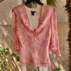 Anne Carson Pink Paisley Blouse